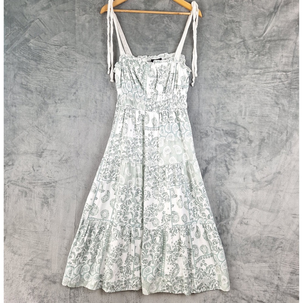 Womens Dress Large Romantic Floral Tiered Maxi Cottage Coquette Milkmaid Ruffle
